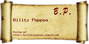 Bilitz Poppea névjegykártya